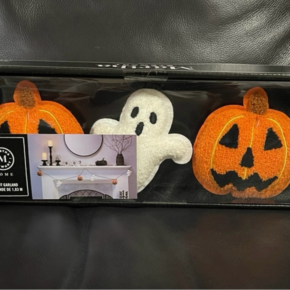 Halloween Martha Stewart Pumpkins and Ghosts Garland, Orange